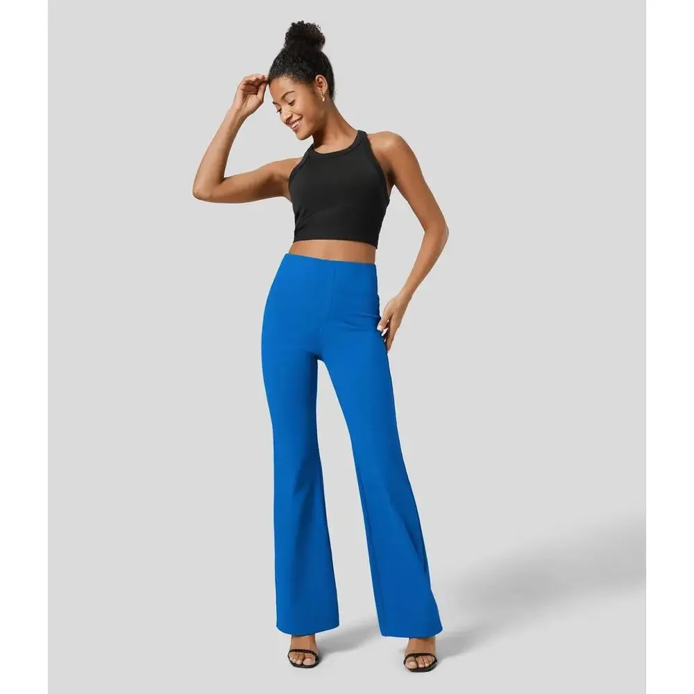 NWT Halara Flex High Waist Back Side Pkt Slight Flare Work Pant Princess Blue XS - Picture 10 of 12